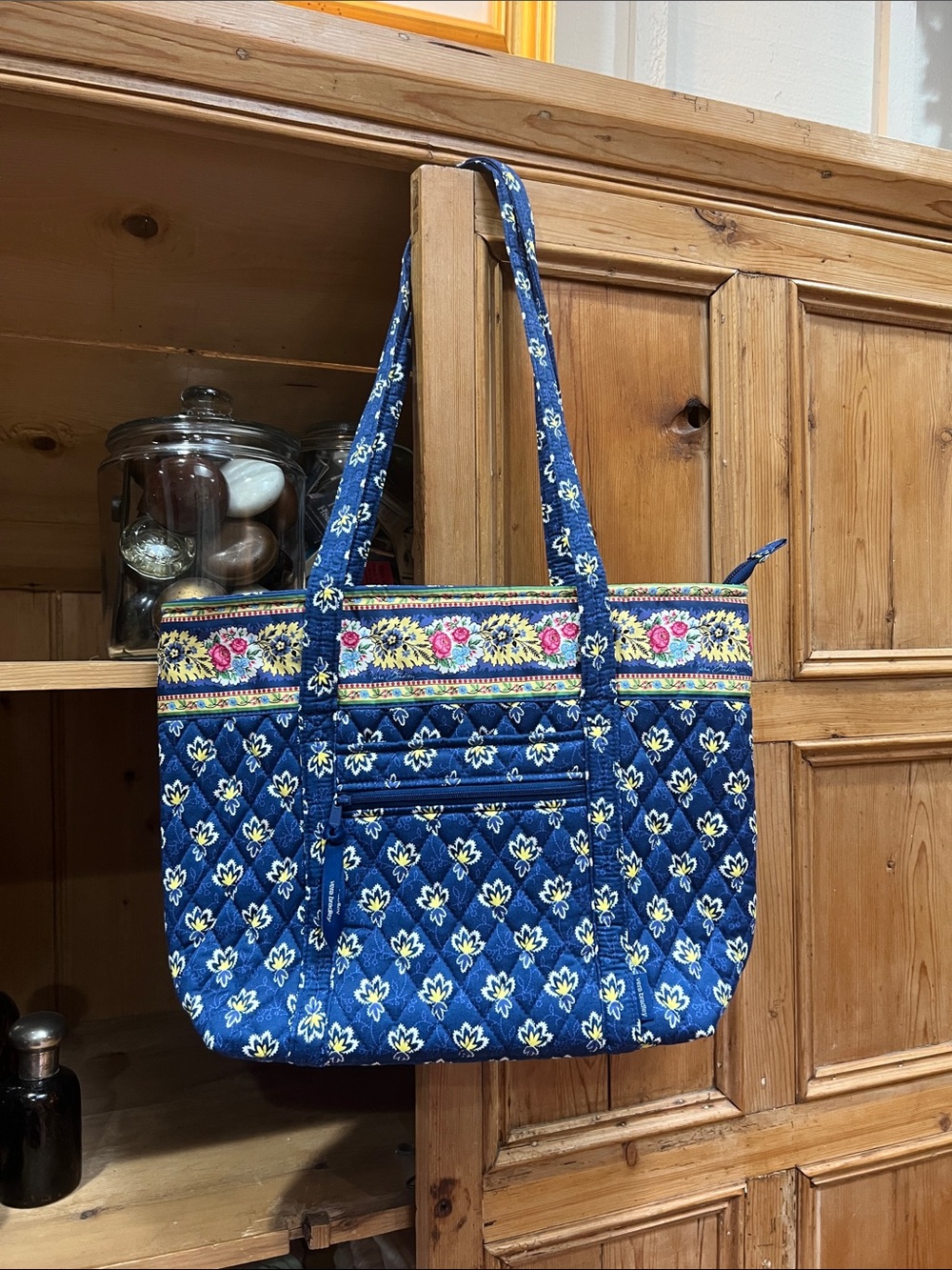 NWOT Vera Bradley Small Original Tote in Maison Blue Pattern